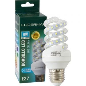 BOMBILLO ESPIRAL LED 9W LUCERNA E27 6K