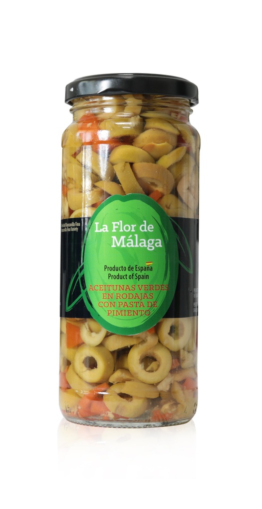 ACEITUNA FLOR DE MALAGA 340GR PIMENTON