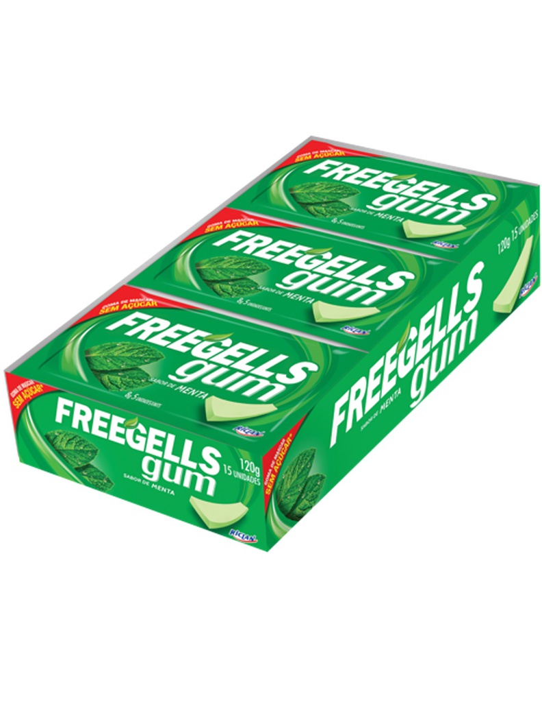 CHICLETS FREEGELLS 15UND MENTA VERDE