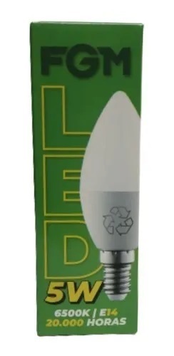 BOMBILLO LED VELA 5W FGM E14 LUZ FRIA
