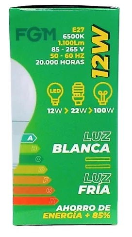 BOMBILLO LED 12W FGM E-27 LUZ FRIA