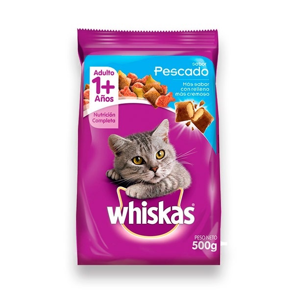 ALIMENTO P/GATOS WHISKAS 500GR PESCADO