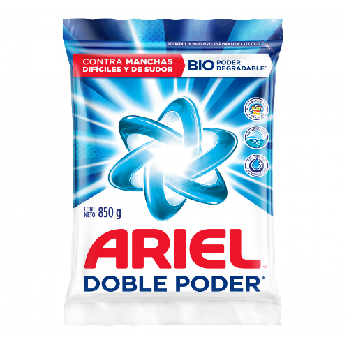 DETERGENTE ARIEL 850GR DOBLE PODER POLVO