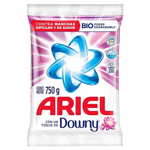 DETERGENTE ARIEL 750GR DOWNY POLVO