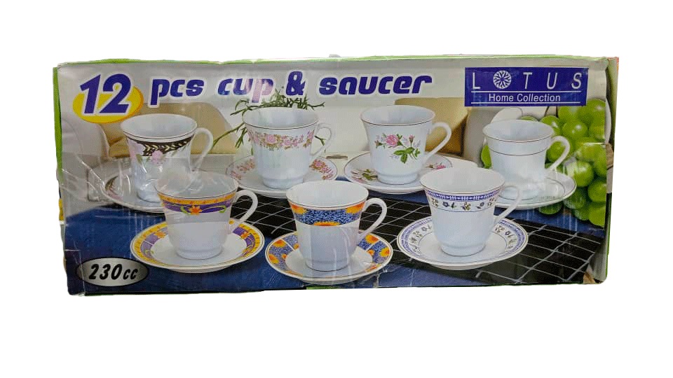 JGO TAZAS C/PLATO LOTUS CLORES SURTIDOS