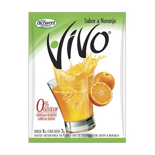 BEBIDA EN POLVO VIVO 8GR NARANJA LIGHT