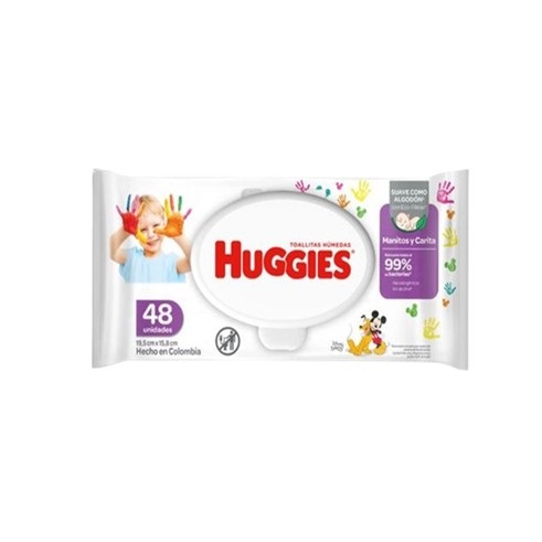 TOALLAS HUMEDAS HUGGIES 48UNDS  MANITOS Y CARITAS