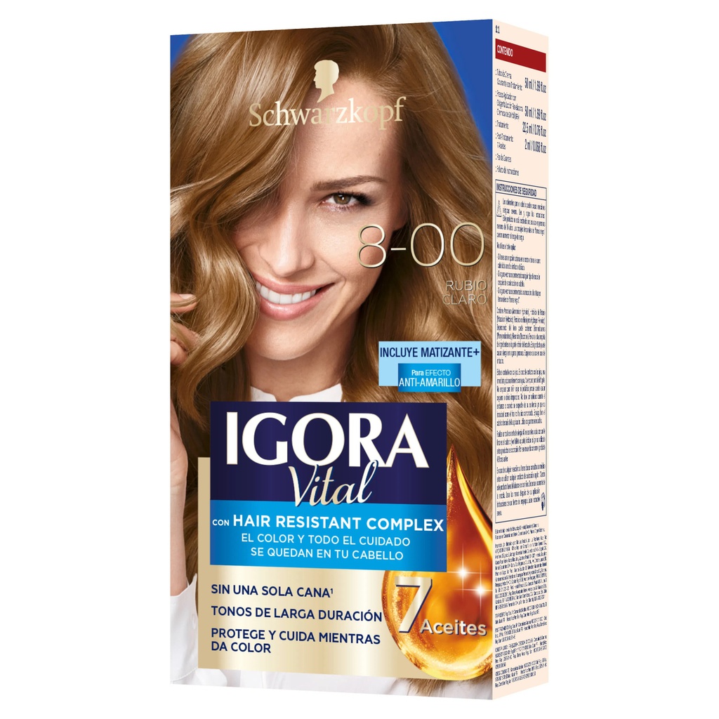 TINTE IGORA VITAL 50ML 8.00 TUB RUBIO CLAR