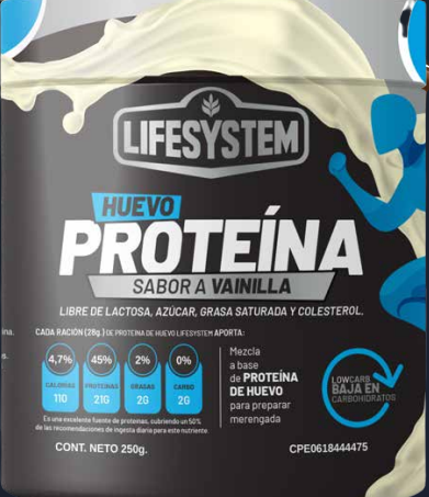 PROTEINA HUEVO LIFESYSTEM 250GR VAINILLA