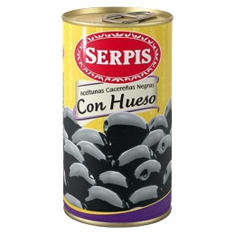 ACEITUNAS NEGRAS SERPIS 350GR CON HUESO