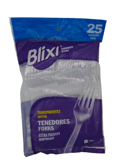 TENEDORES PLASTICOS BLIXI 25 UNID TRANS