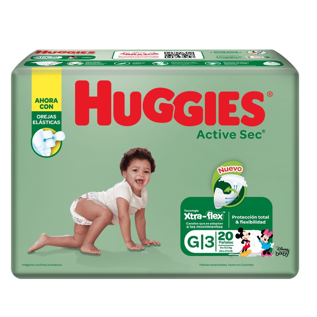 PAÑALES HUGGIES ACT SEC G 20UND