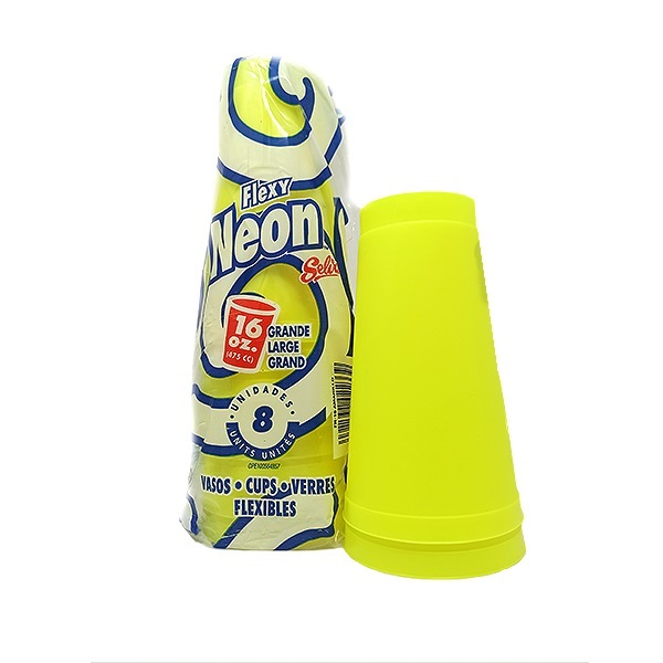 VASOS FLEXY SELVA 16OZ. X8 AMARILLO
