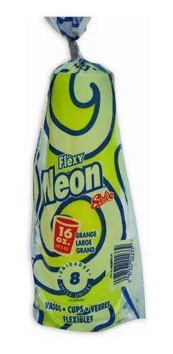 VASOS FLEXY SELVA 16OZ. X8 VERDE