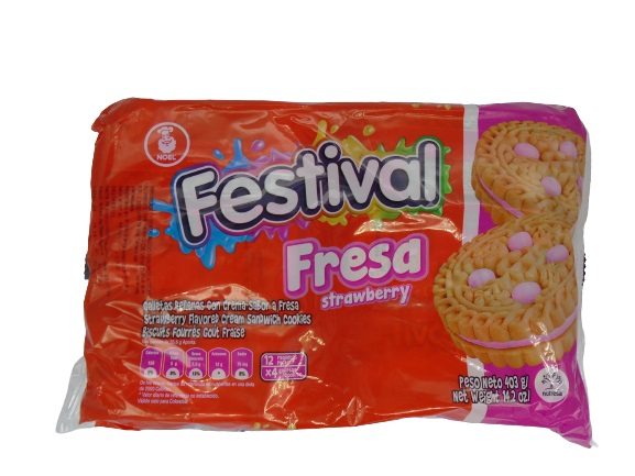 GALLETA FESTIVAL NOEL 403GR FRESA