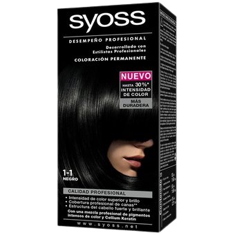 TINTE SYOSS 50GR 1.1 KIT NEGRO